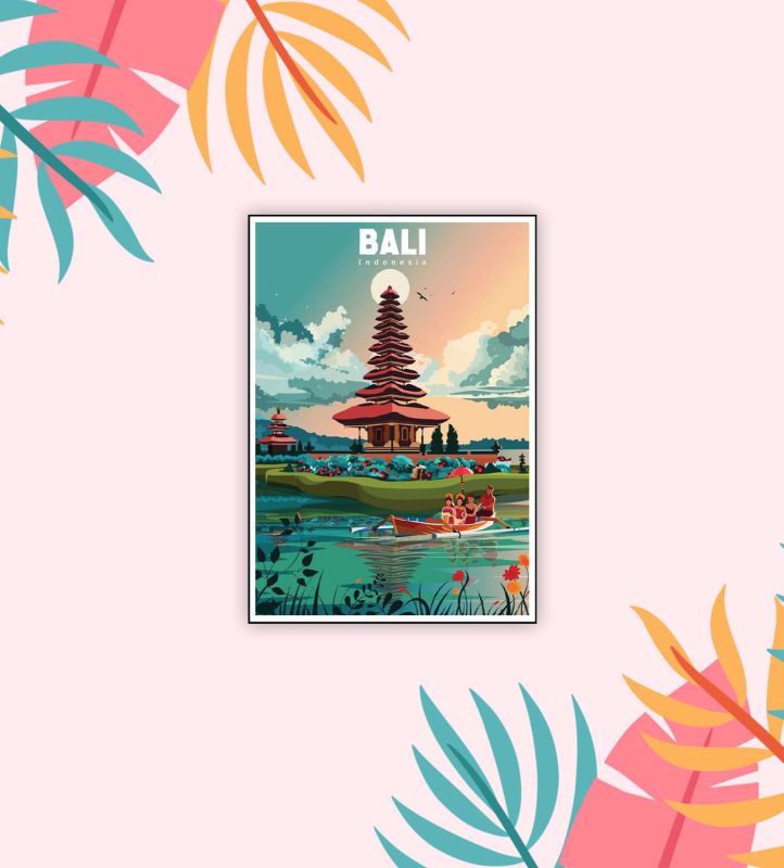 Wooden Fridge Magnet Indian Souvenir Gift Items  Gift for Travels  Decorative Magnet for Kitchen, Refrigerator Door, Home Decor (Bali)